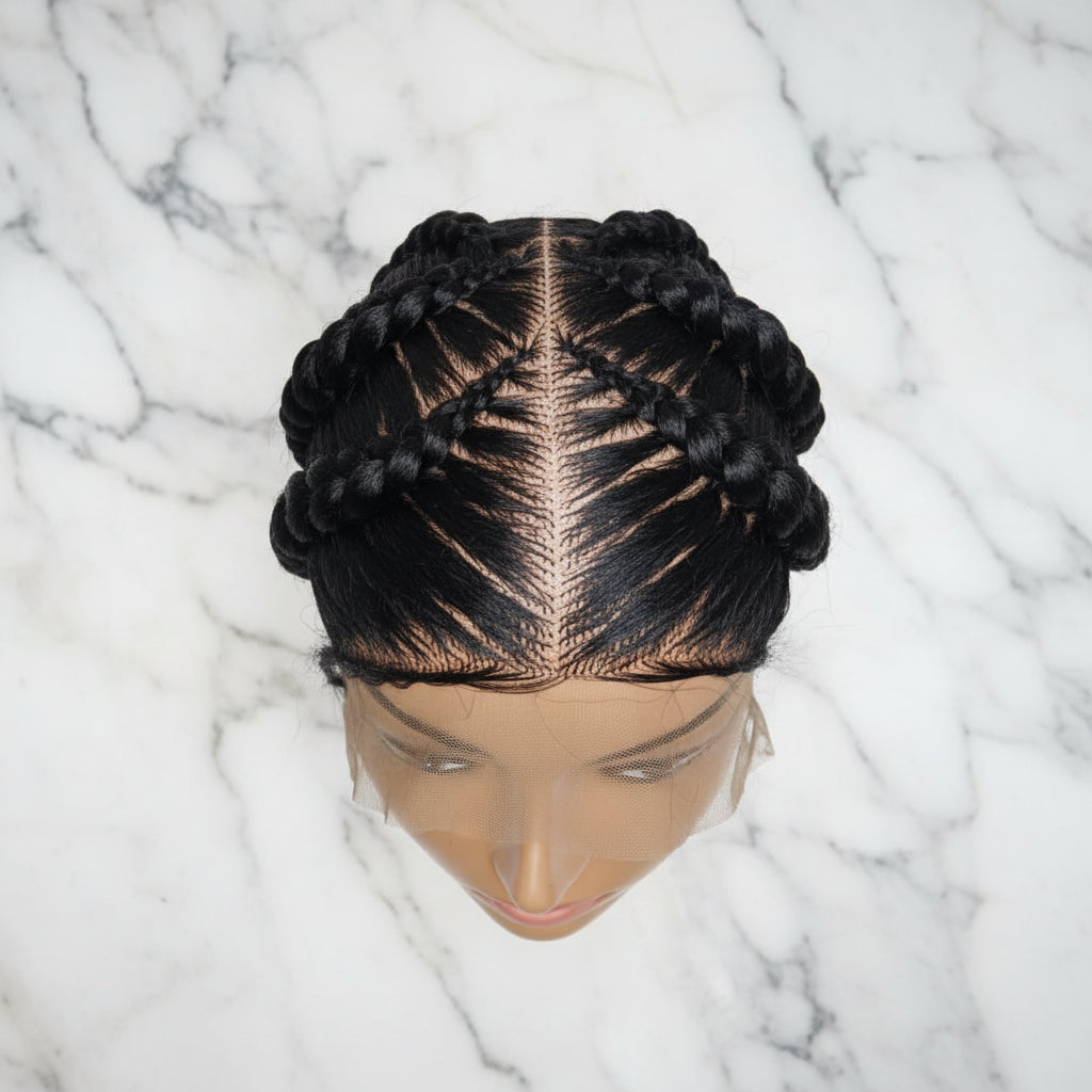 Braided Wig. Natural Brush Cornrow Braids. Full Lace with Baby Hair