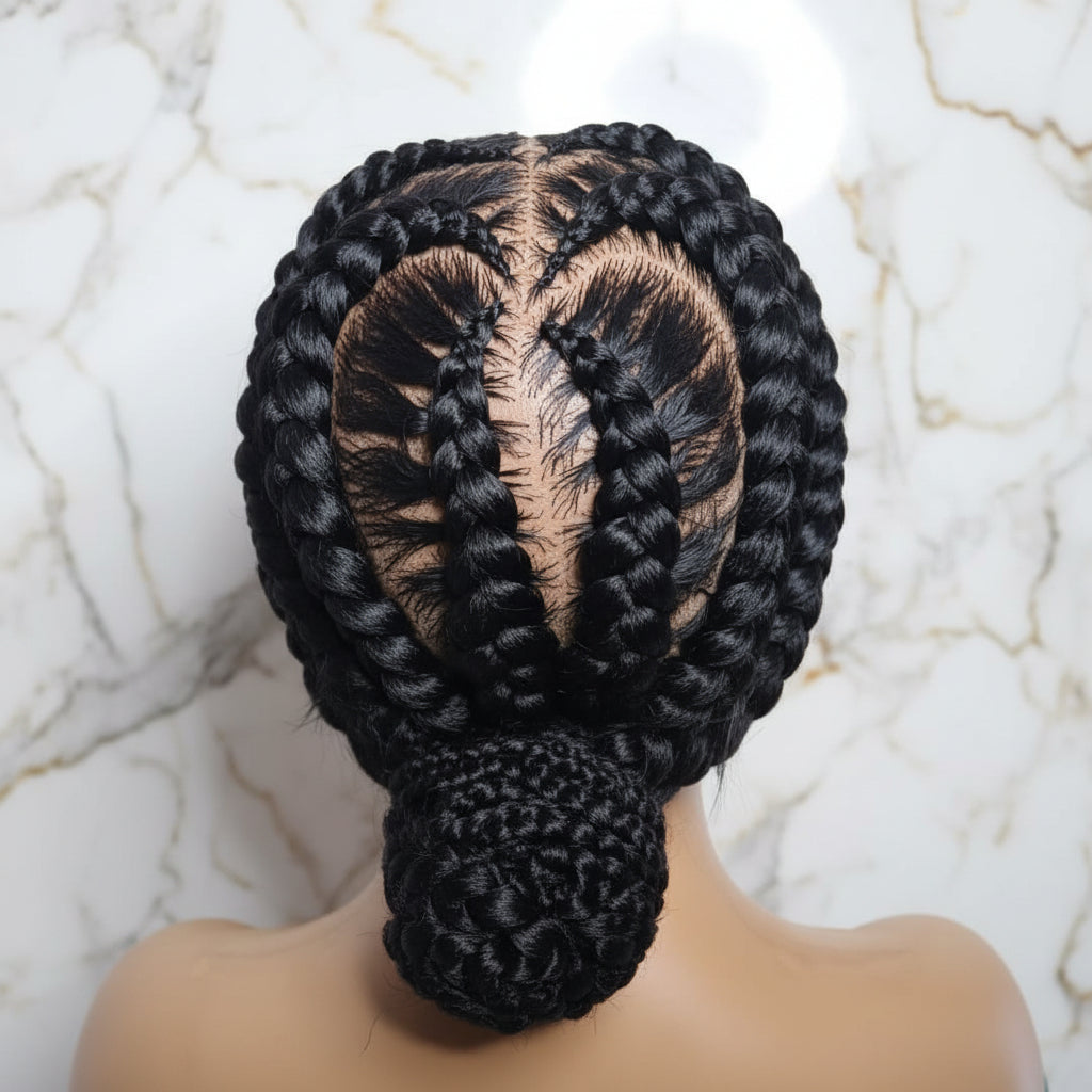 Braided Wig. Natural Brush Cornrow Braids. Full Lace with Baby Hair