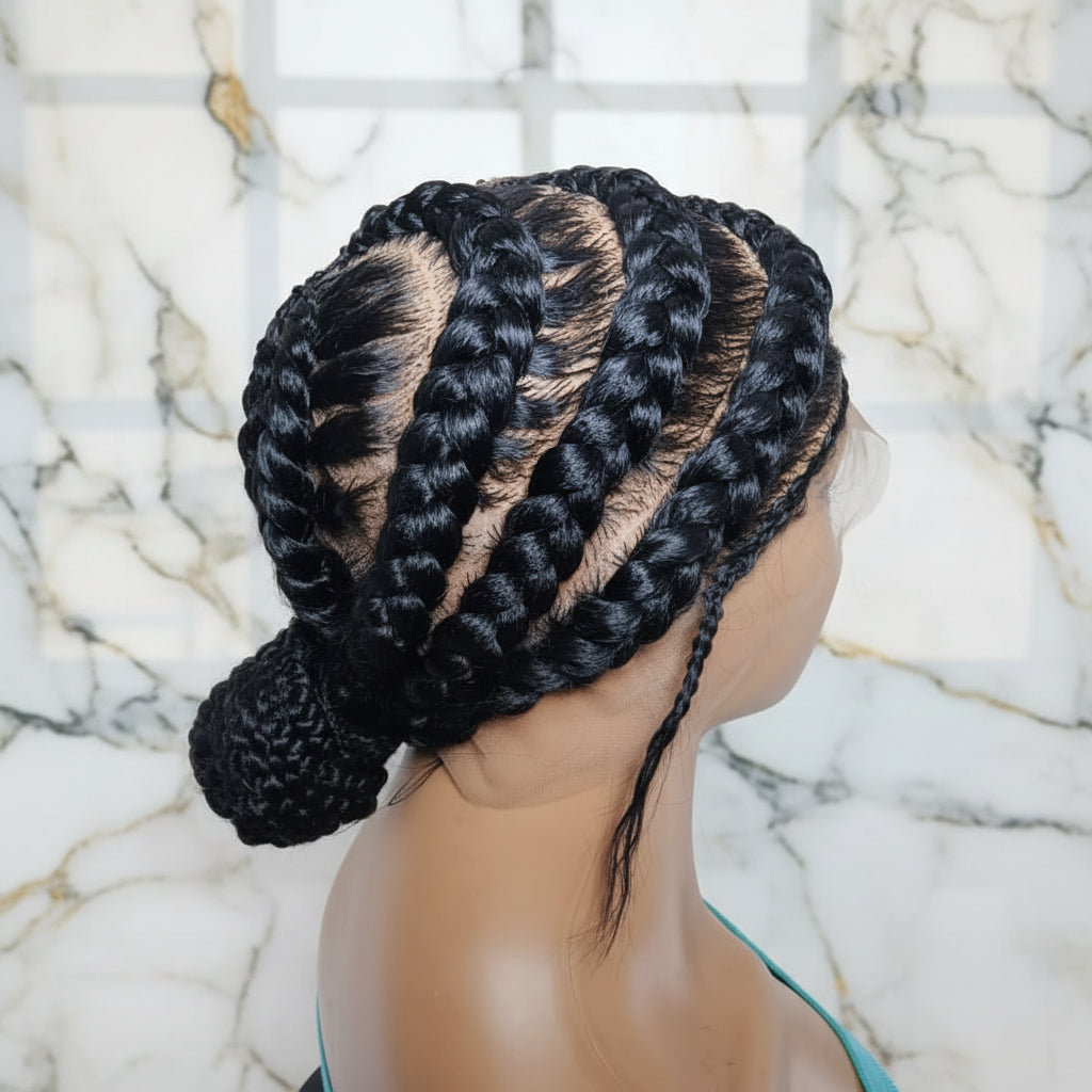 Braided Wig. Natural Brush Cornrow Braids. Full Lace with Baby Hair