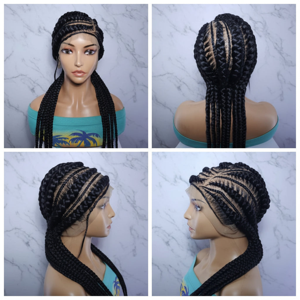 Braided Wig. Cornrow Braids. Full Lace with Baby Hair. Lemonade Braids.