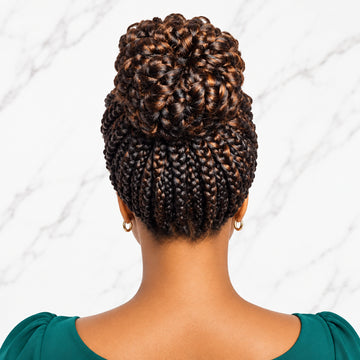 High Bun Braided Wig. Full lace with Baby Hair