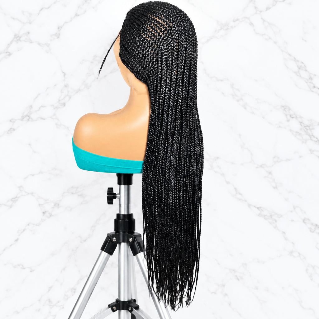 Black braided synthetic wigs 