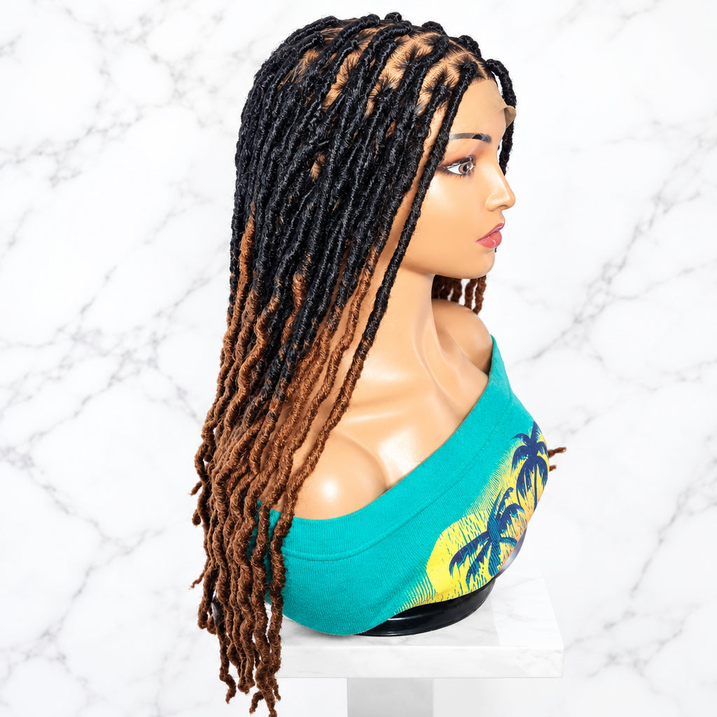 Knotless LOCs Braids. Lightweight Braided Wig.  Full Lace Cap