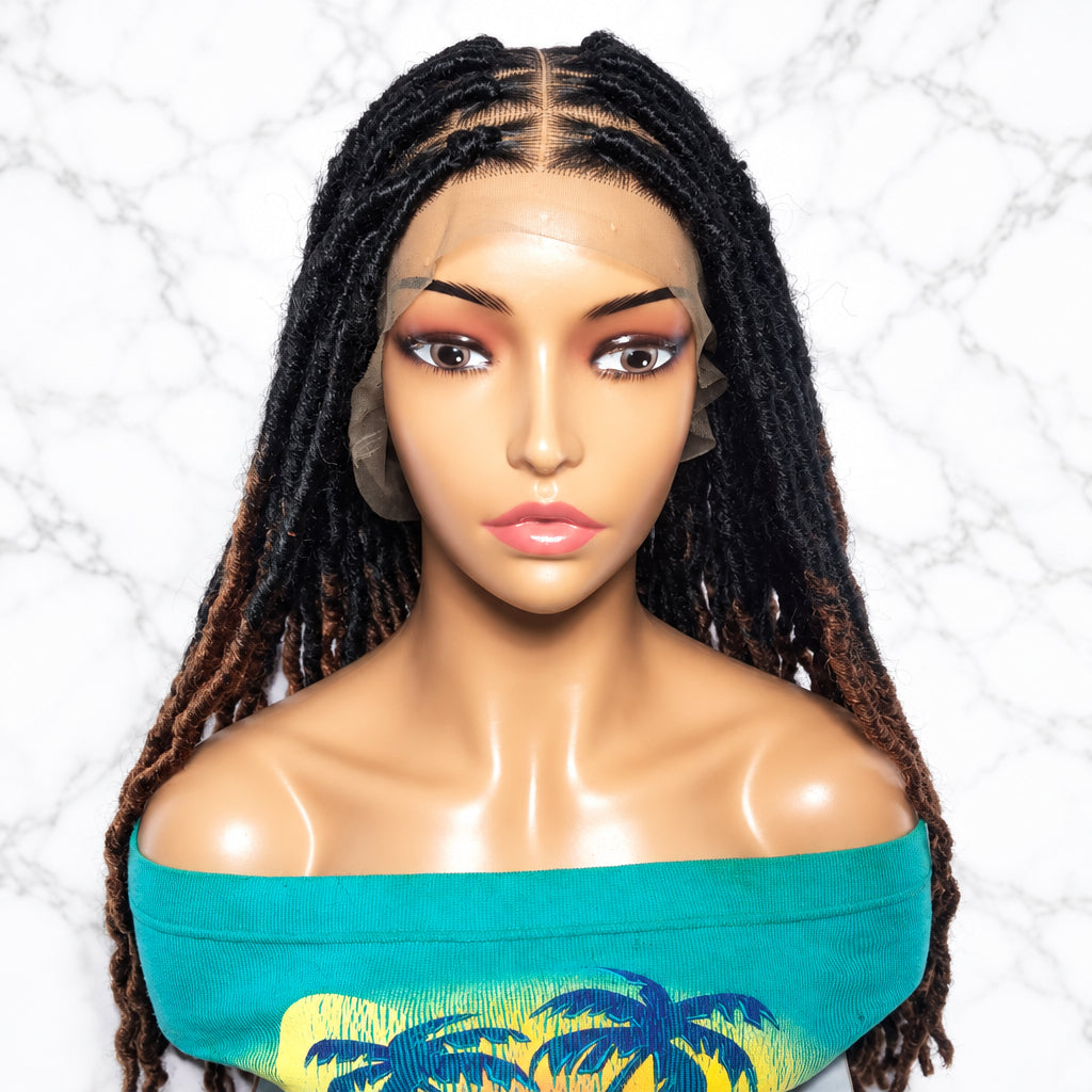 lightweight braided wig. black and brown  (color 27) ombre