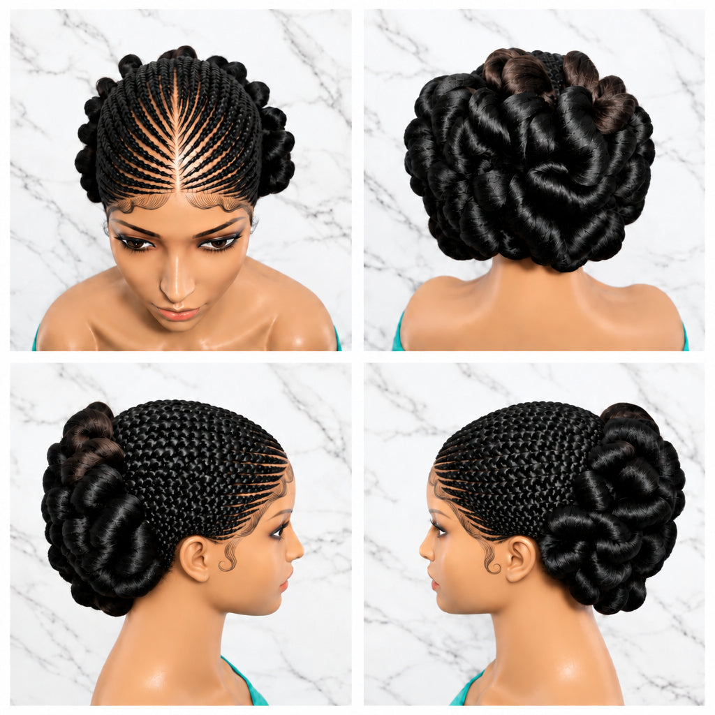 a black braided wig