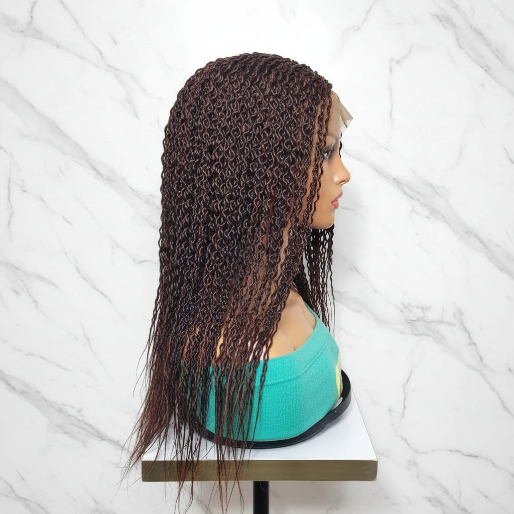 Lightweight Braided Wig. Brown Watermelon Braids. Front Closure Lace