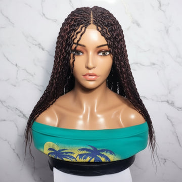 Lightweight Braided Wig. Brown Watermelon Braids. Front Closure Lace
