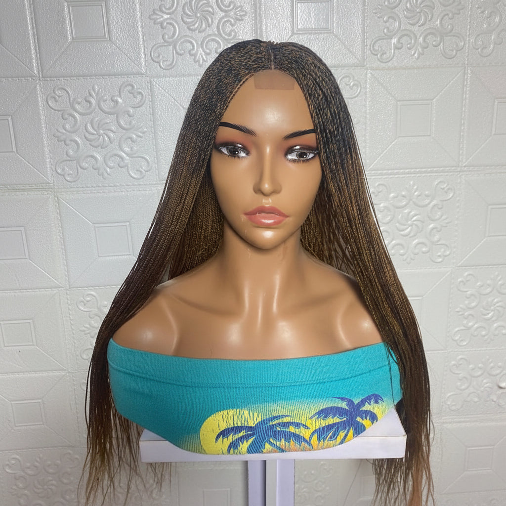 Micro Twist Braids. Frontal Lace Closure with Feather tips. Braided Wig