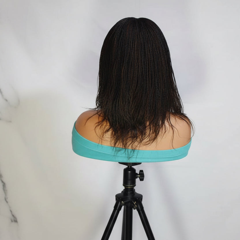 Micro Twist Braids. Frontal Lace Closure with Feather tips. Braided Wig