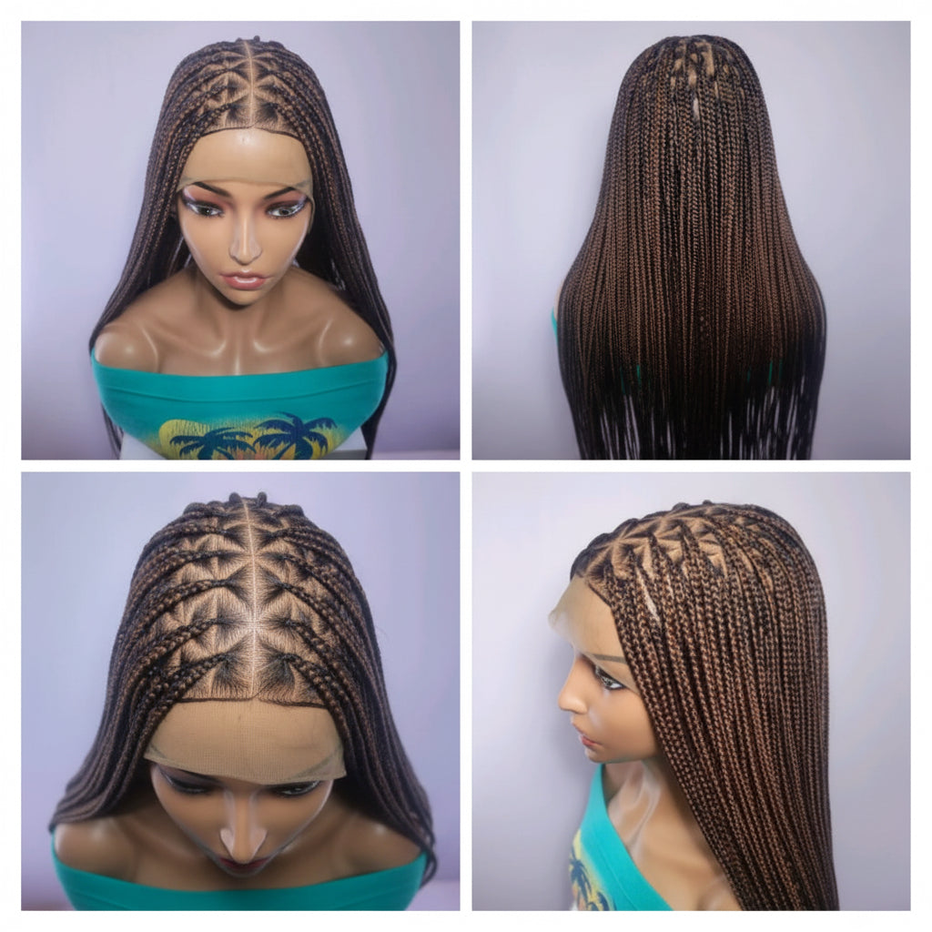 360 HD Full Lace with Baby Hair, Knotless Braids Wig,  38 Inches, Ready-to-Wear