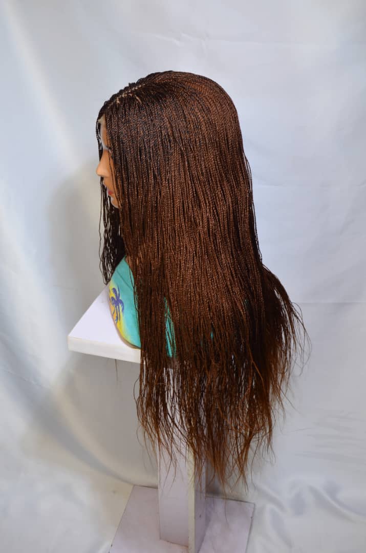 Micro Twist Braids. Frontal Lace Closure with Feather tips. Braided Wig