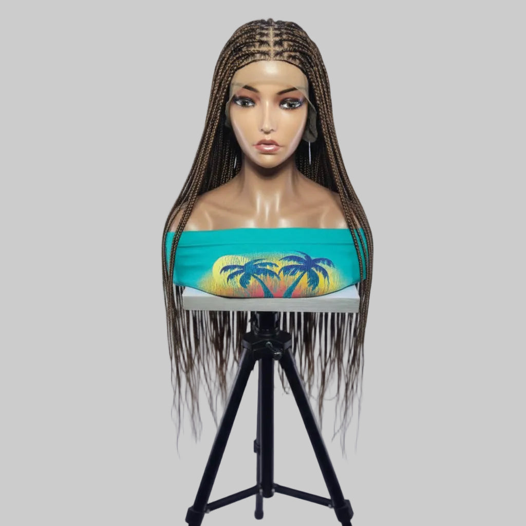 360 HD Full Lace with Baby Hair, Knotless Braids Wig,  38 Inches, Ready-to-Wear