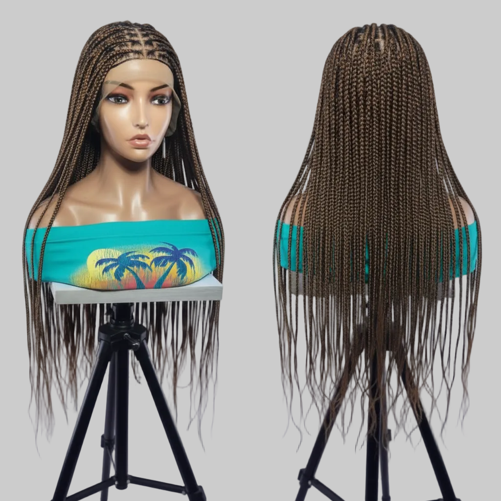 360 HD Full Lace with Baby Hair, Knotless Braids Wig,  38 Inches, Ready-to-Wear