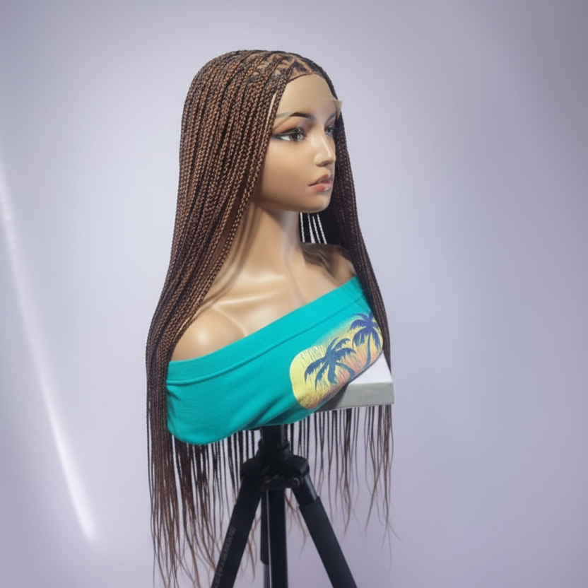 360 HD Full Lace with Baby Hair, Knotless Braids Wig,  38 Inches, Ready-to-Wear