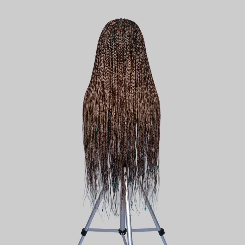 360 HD Full Lace with Baby Hair, Knotless Braids Wig,  38 Inches, Ready-to-Wear