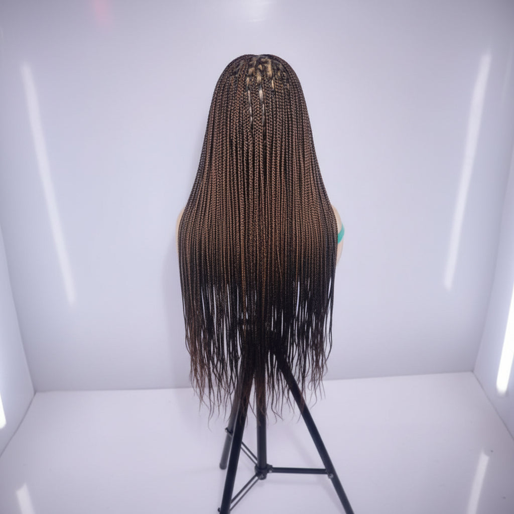 360 HD Full Lace with Baby Hair, Knotless Braids Wig,  38 Inches, Ready-to-Wear
