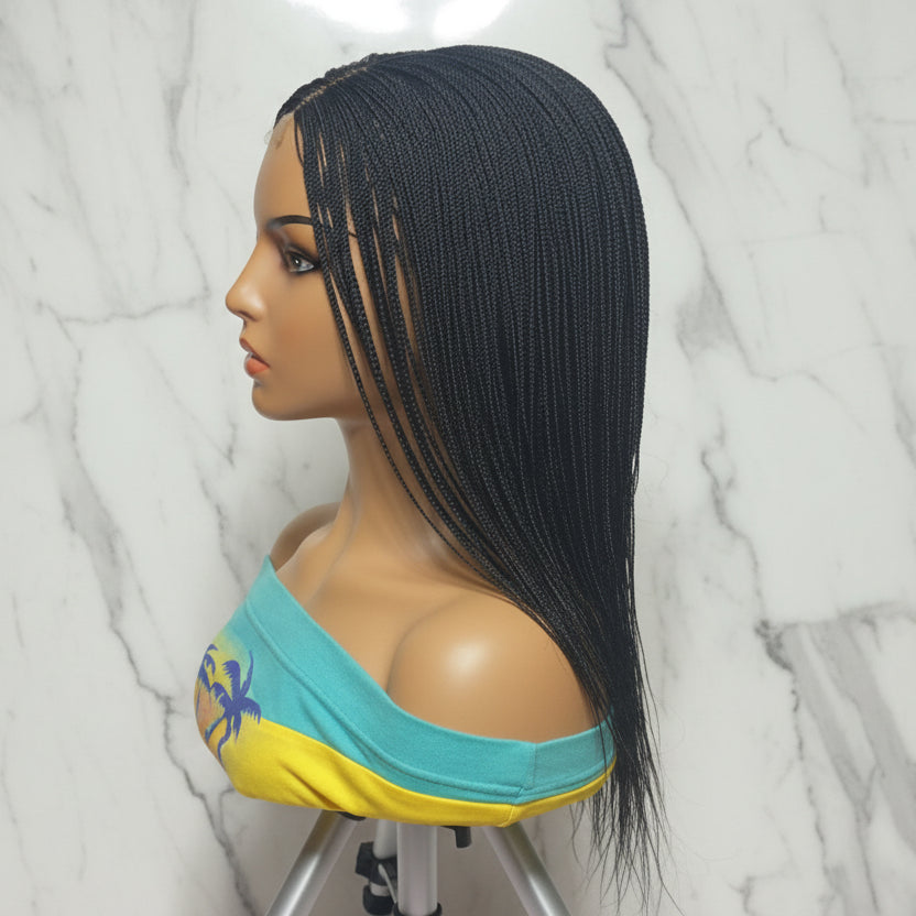 Micro Twist Braids. Frontal Lace Closure with Feather tips. Braided Wig