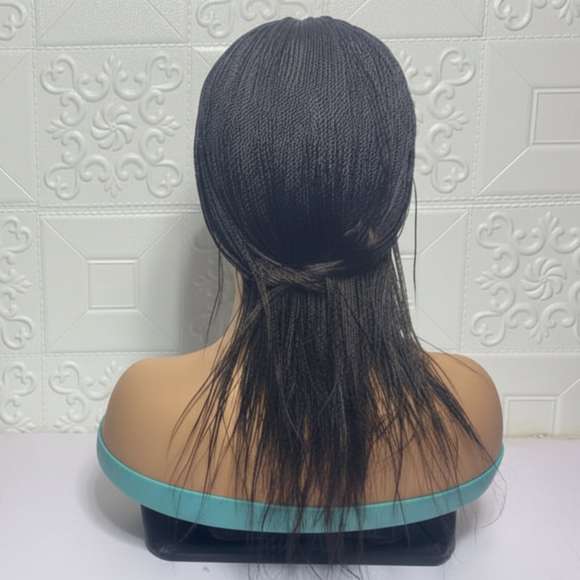 Micro Twist Braids. Frontal Lace Closure with Feather tips. Braided Wig