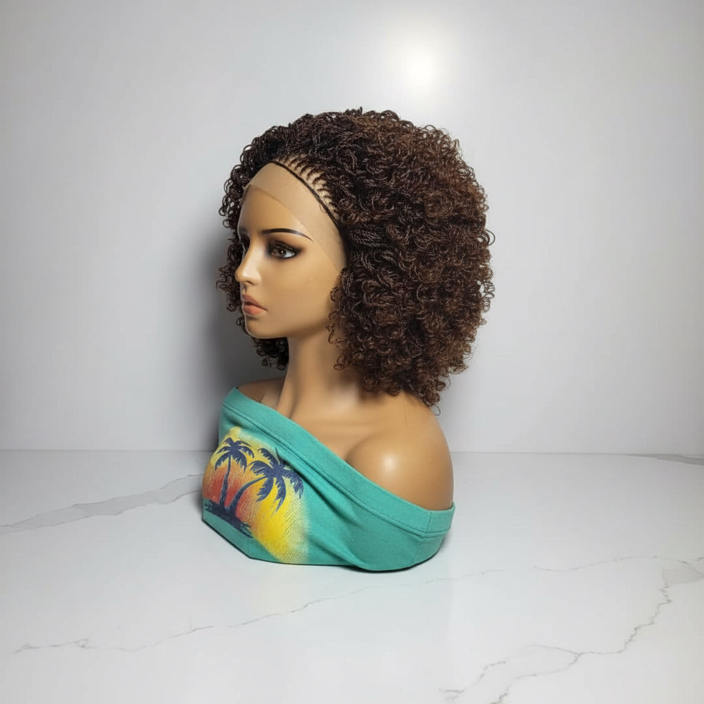 Micro Twist Curly Braided Wig – Knotless Full Lace