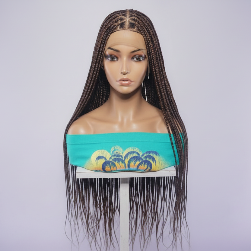 360 HD Full Lace with Baby Hair, Knotless Braids Wig,  38 Inches, Ready-to-Wear