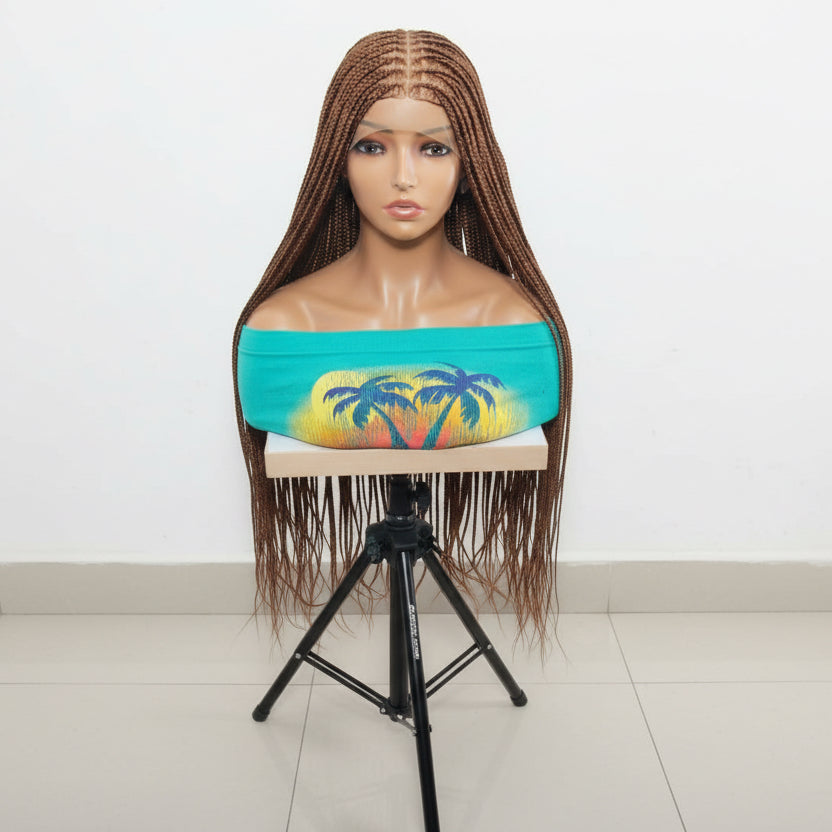 360 HD Full Lace with Baby Hair, Knotless Braids Wig,  38 Inches, Ready-to-Wear