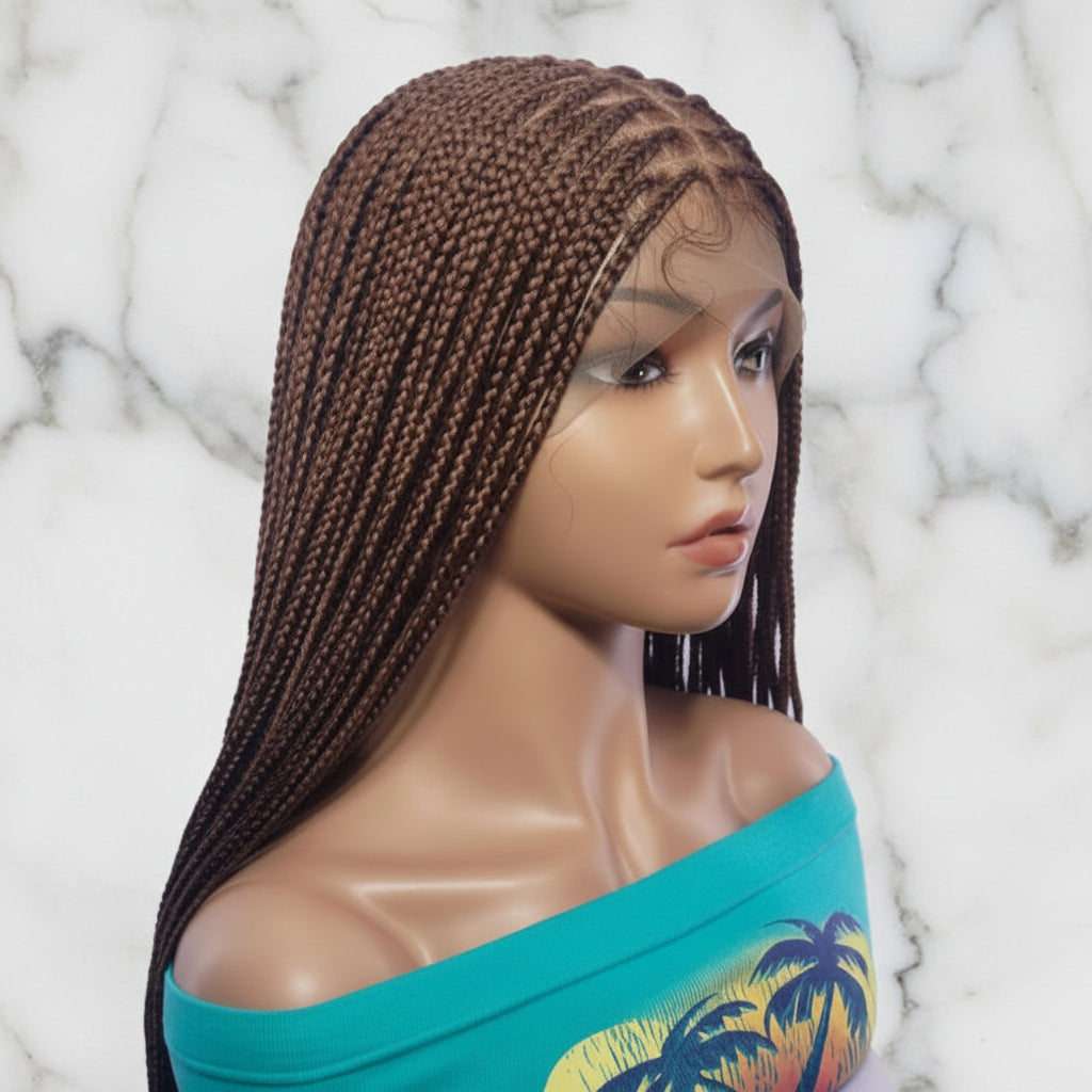 360 HD Full Lace with Baby Hair, Knotless Braids Wig,  38 Inches, Ready-to-Wear