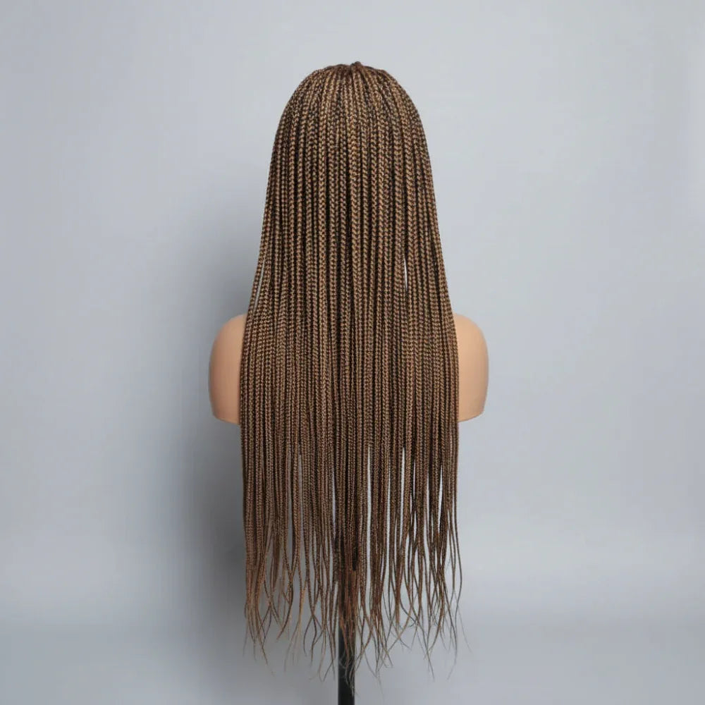 Handmade Braided Wig. Cornrow with Individual Box Braids. Full Lace with Baby Hair - EC Braided Wigs