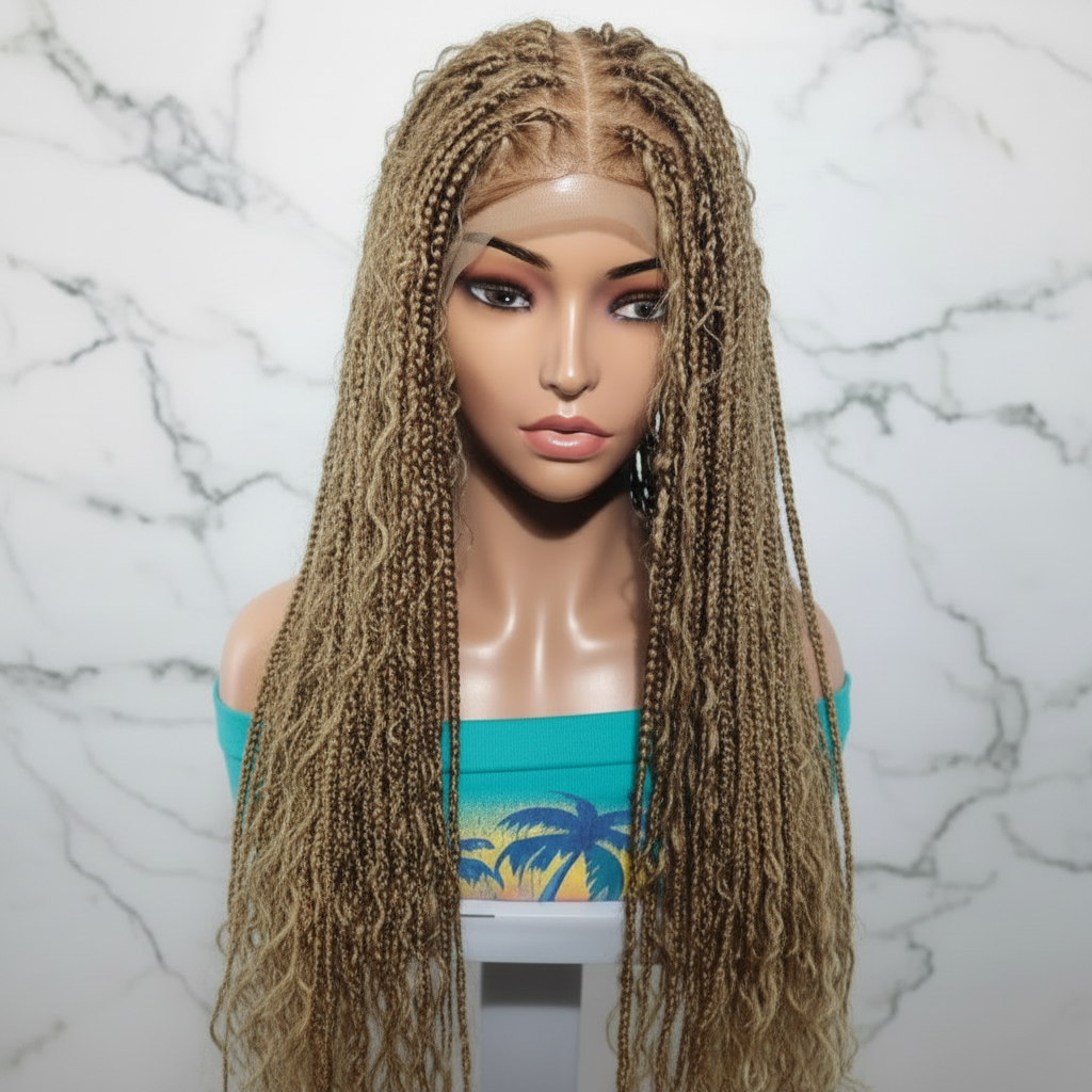 360 HD Full Lace Cap. BoHo Knotless Braids Braided Wig. Bora Bora Braids.