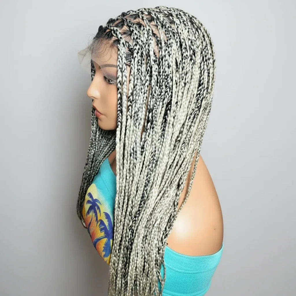 Knotless Box Braids. Full Lace with Baby Hair. Long Braided Wigs. - EC Braided Wigs