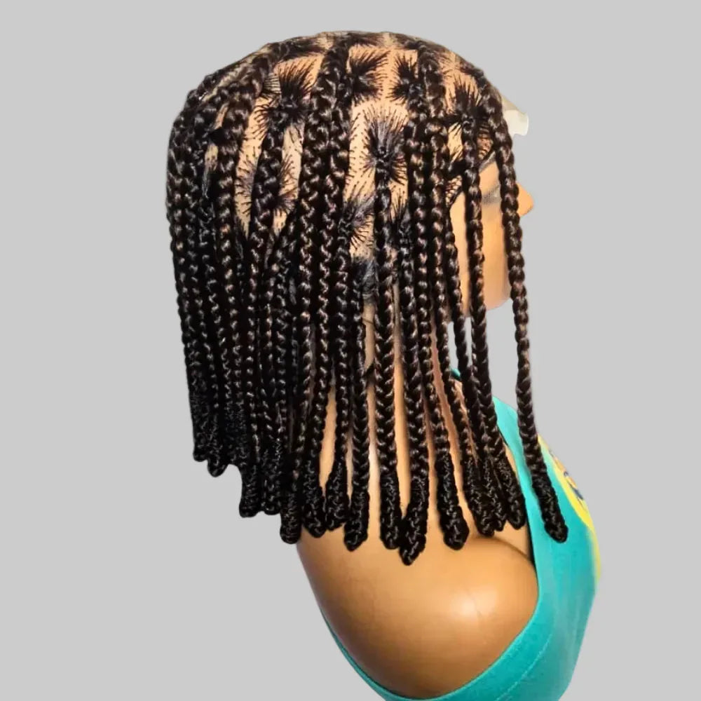 Large Knotless Box Braids Wig with Wrapped Ends. Protective Style - EC Braided Wigs