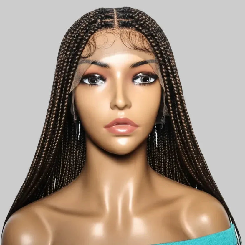 Knotless Box Braids. Full Lace with Baby Hair. Long Braided Wigs. - EC Braided Wigs