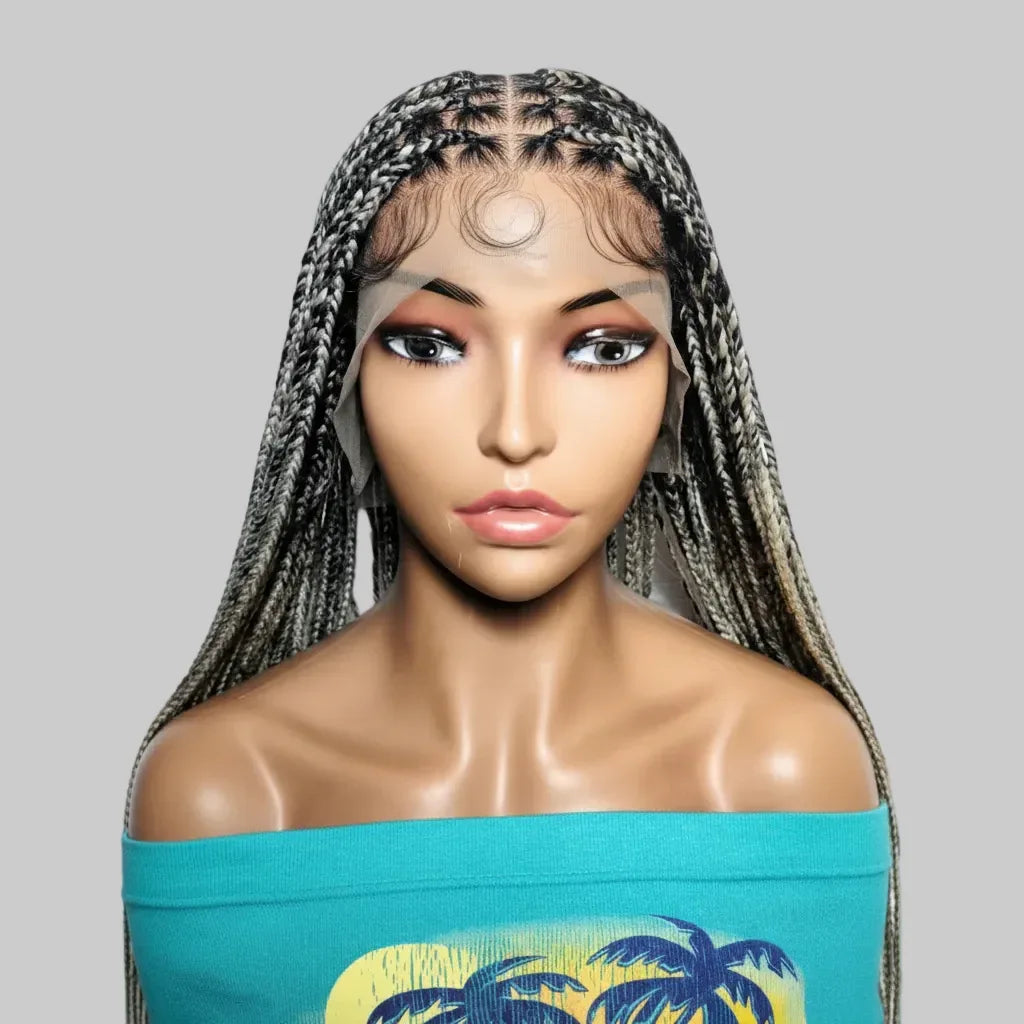 Knotless Box Braids. Full Lace with Baby Hair. Long Braided Wigs. - EC Braided Wigs