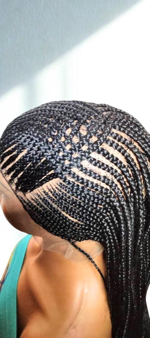 Braided Wig. Cornrow Banana Braids. Full Lace Baby Hair. Lemonade Braids