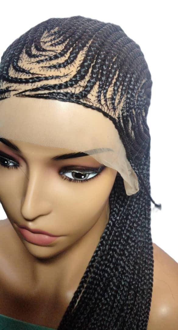 Braided Wig. Banana Cornrow Braids. Full Lace with Baby Hair. Lemonade Braids.