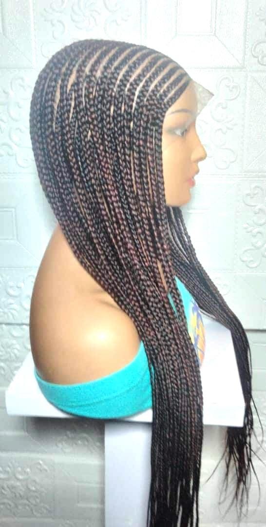 Handmade Ghana Cornrow Braided Wig: Full Lace, Baby Hair, Lemonade Braids