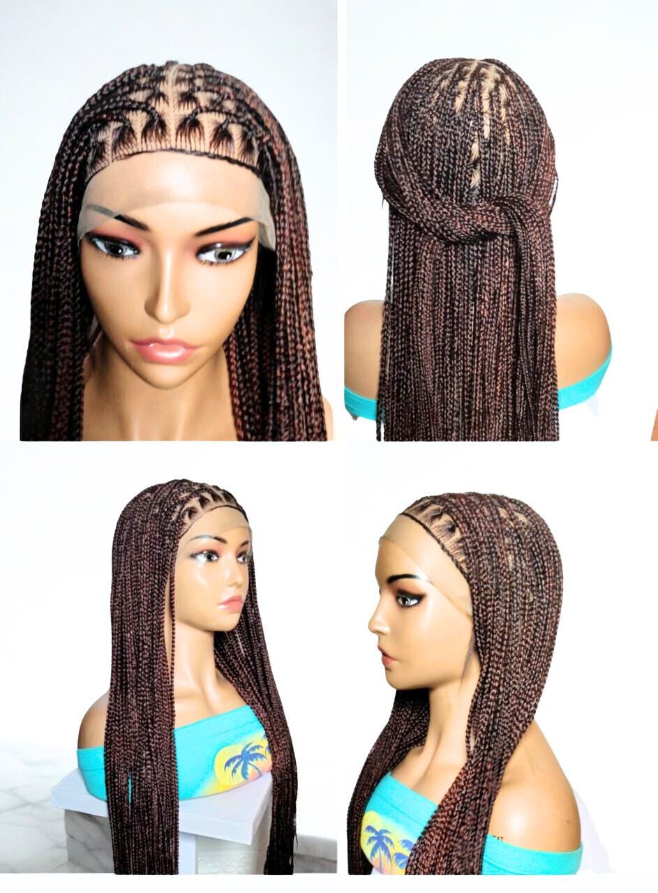 Long Braided Wigs. Knotless Box Braids. Full Lace with Baby Hair.