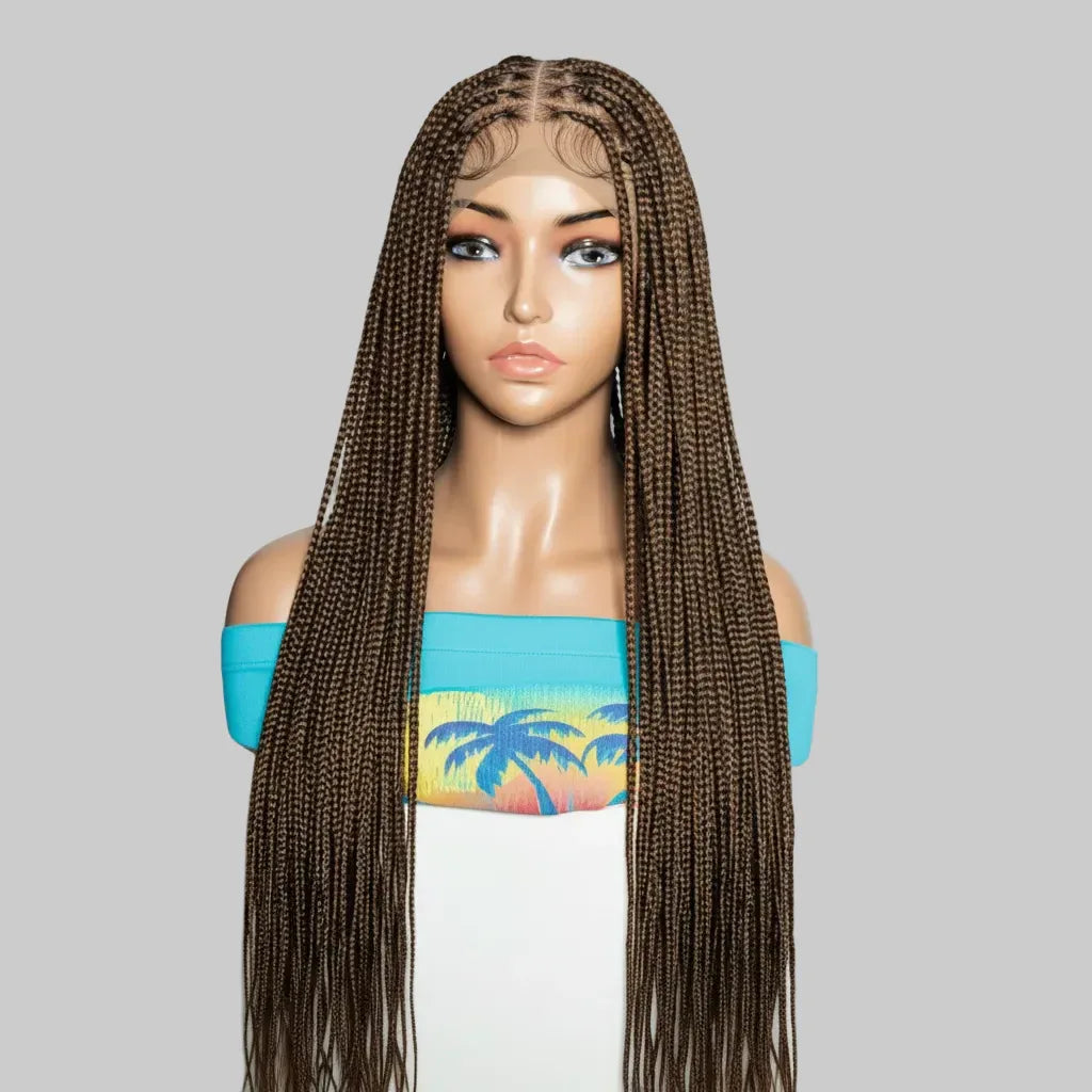 Knotless Box Braids. Full Lace with Baby Hair. Long Braided Wigs. - EC Braided Wigs