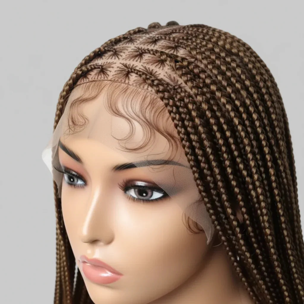 Knotless Box Braids. Full Lace with Baby Hair. Long Braided Wigs. - EC Braided Wigs