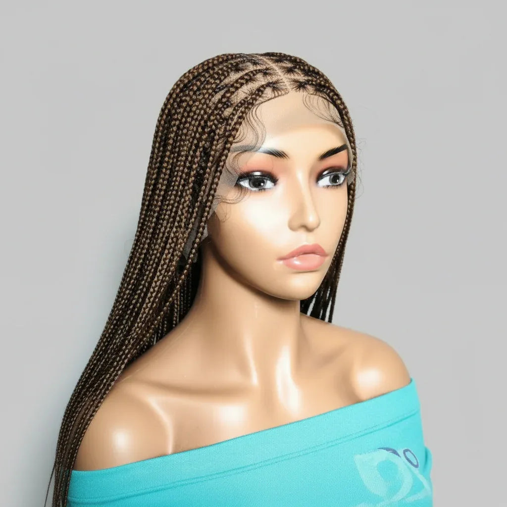 Knotless Box Braids. Full Lace with Baby Hair. Long Braided Wigs. - EC Braided Wigs