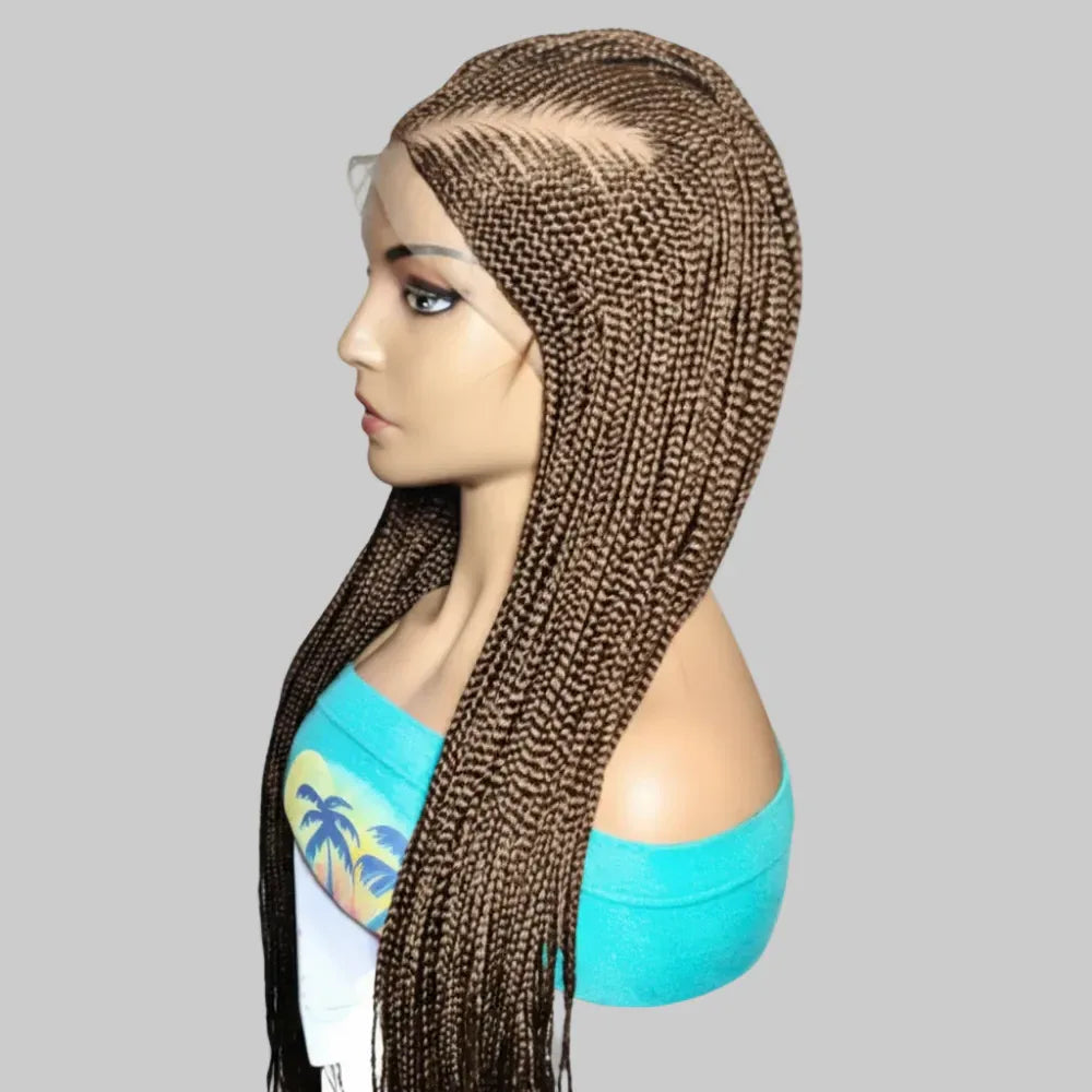Mohawk Braided Wig. Full Lace Baby Hair Cornrow Braids. - EC Braided Wigs