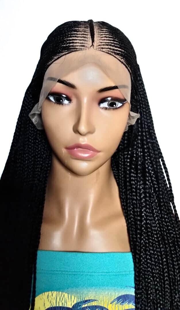 Handmade Braided Wig. Cornrow with Individual Box Braids. Full Lace with Baby Hair