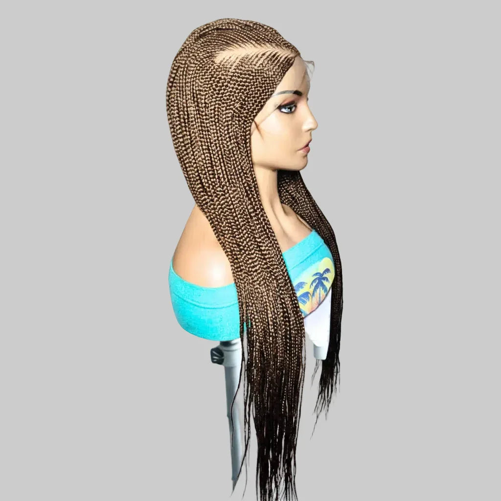 Mohawk Braided Wig. Full Lace Baby Hair Cornrow Braids. - EC Braided Wigs