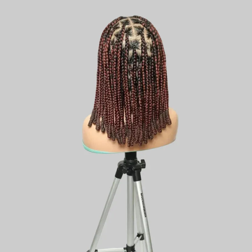 Large Knotless Box Braids Wig with Wrapped Ends. Protective Style - EC Braided Wigs