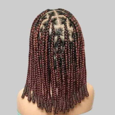 Large Knotless Box Braids Wig with Wrapped Ends. Protective Style - EC Braided Wigs