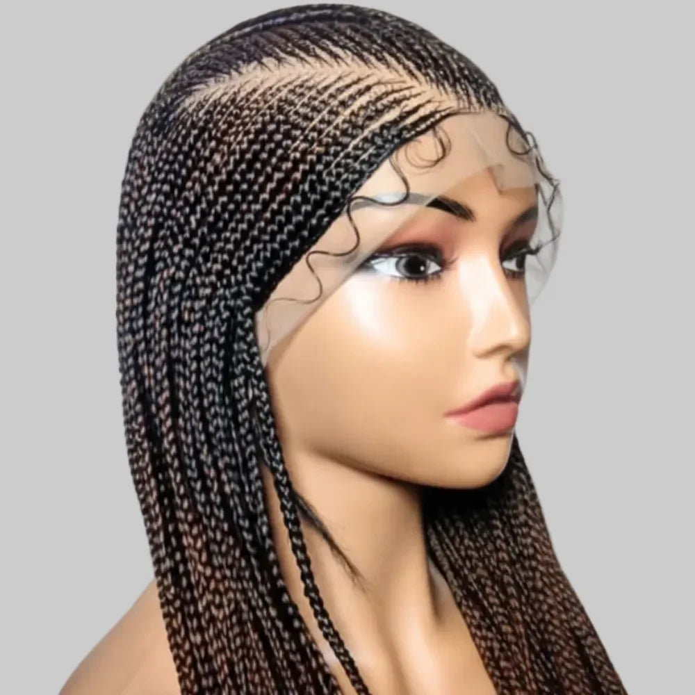 Mohawk Braided Wig. Full Lace Baby Hair Cornrow Braids. - EC Braided Wigs