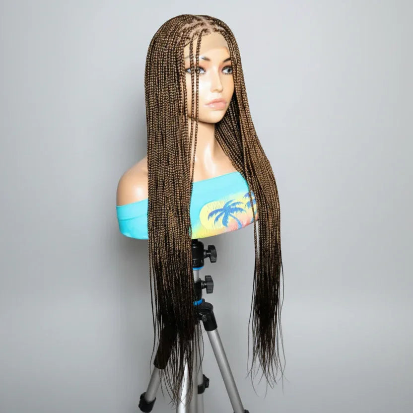 Knotless Box Braids. Full Lace with Baby Hair. Long Braided Wigs. - EC Braided Wigs