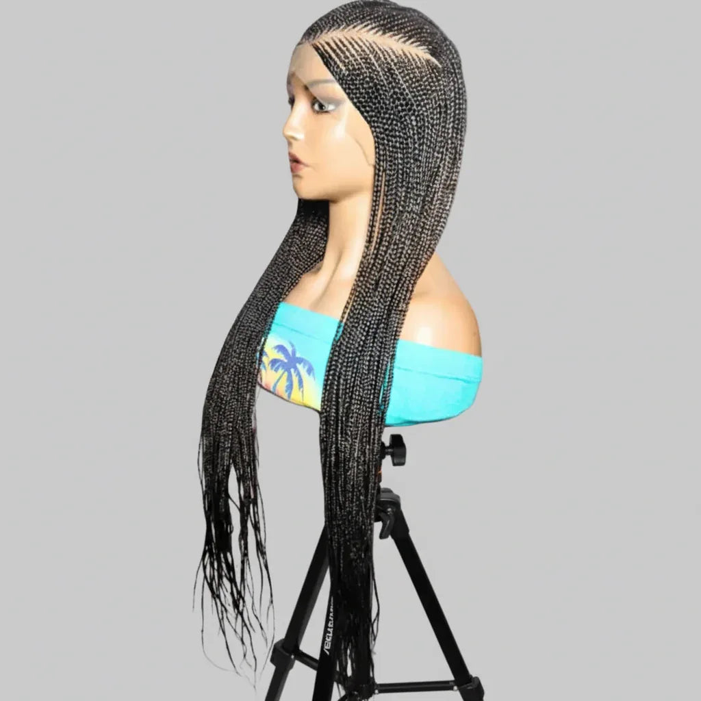 Mohawk Braided Wig. Full Lace Baby Hair Cornrow Braids. - EC Braided Wigs