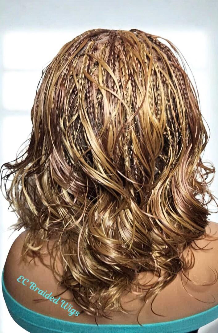 BoHo Knotless Box Braids. Golden Brown Braided Wig . Full Lace Baby Hair