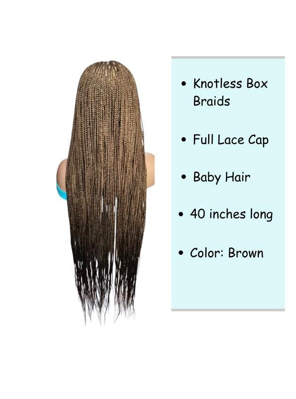 Long Braided Wigs. Knotless Box Braids. Full Lace with Baby Hair.