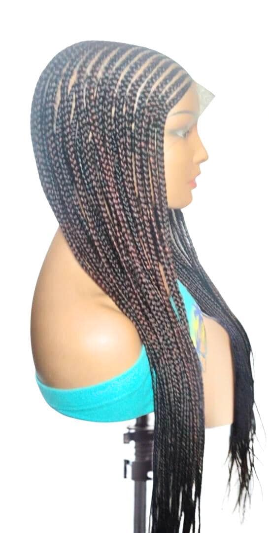 Handmade Ghana Cornrow Braided Wig: Full Lace, Baby Hair, Lemonade Braids